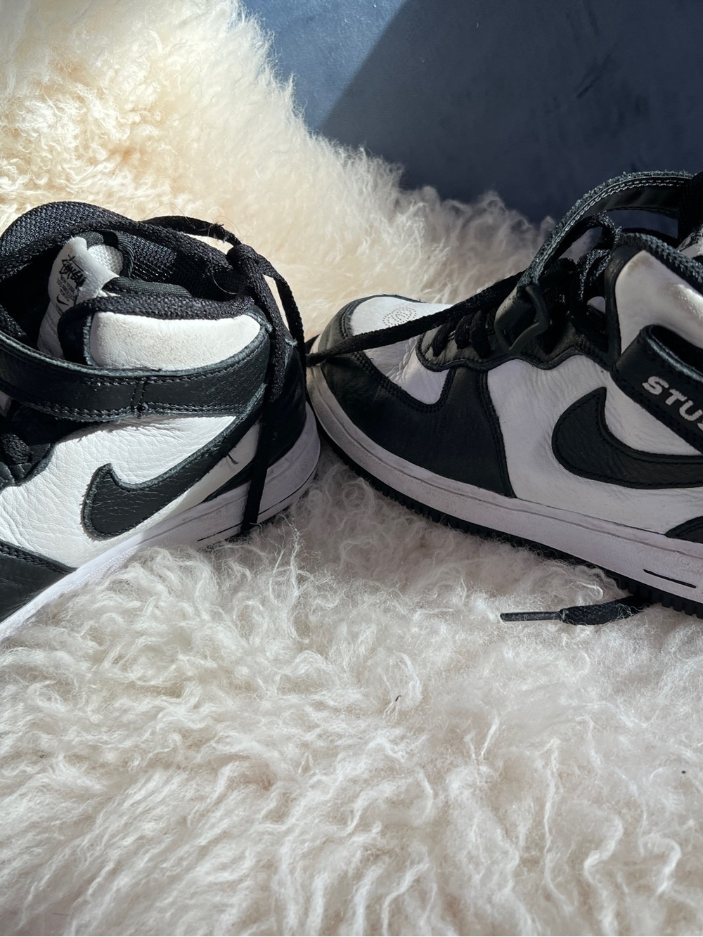 Nike Air Force 1 Mid Stussy Light Bone Black